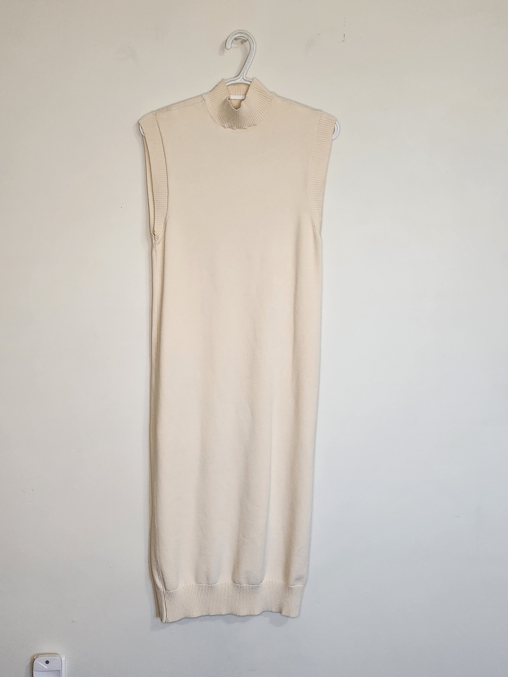 Dynamite Cream Sleeveless Knit Midi Dress